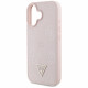 Case Guess Grained Hot Stamp Peony Triangle Logo MagSafe for iPhone 16 pink Case Guess Grained Hot Stamp Peony Triangle Logo MagSafe for iPhone 16 pink