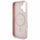 Case Guess Grained Hot Stamp Peony Triangle Logo MagSafe for iPhone 16 pink Case Guess Grained Hot Stamp Peony Triangle Logo MagSafe for iPhone 16 pink