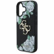 Case Guess Grained Roses Big 4G logo for iPhone 16 black