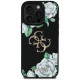 Case Guess Grained Roses Big 4G logo for iPhone 16 Pro Max black