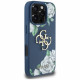 Case Guess Grained Roses Big 4G logo for iPhone 16 Pro blue