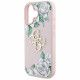 Case Guess Grained Roses Big 4G logo for iPhone 16 pink