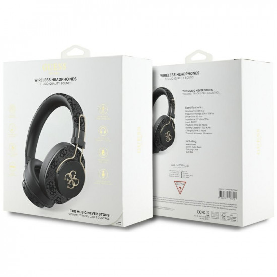 Headphones Guess Bluetooth ENC Metal 4G Logo black Headphones Guess Bluetooth ENC Metal 4G Logo black