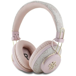 Headphones Guess Bluetooth ENC Metal 4G Logo pink
