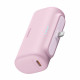 Baseus Power Bank (P10068307413 00) Lightning, Compact Design, 20W, 5000mAh, with Cable Type C Baby Pink Baseus Power Bank (P10068307413 00) Lightning, Compact Design, 20W, 5000mAh, with Cable Type C Baby Pink