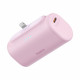 Baseus Power Bank (P10068307413 00) Lightning, Compact Design, 20W, 5000mAh, with Cable Type C Baby Pink Baseus Power Bank (P10068307413 00) Lightning, Compact Design, 20W, 5000mAh, with Cable Type C Baby Pink