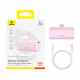 Baseus Power Bank (P10068307413 00) Lightning, Compact Design, 20W, 5000mAh, with Cable Type C Baby Pink Baseus Power Bank (P10068307413 00) Lightning, Compact Design, 20W, 5000mAh, with Cable Type C Baby Pink
