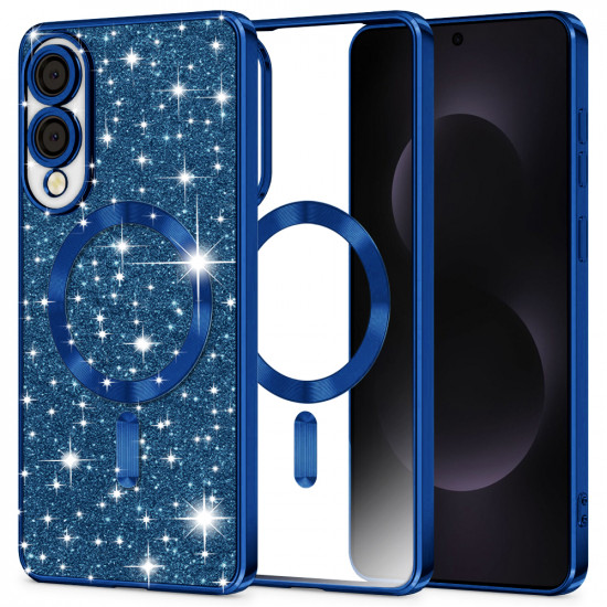 Techsuit Luxury Glitter MagSafe Samsung Galaxy S25 Edge Deep Blue