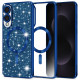 Techsuit Luxury Glitter MagSafe Samsung Galaxy S25 Edge Deep Blue