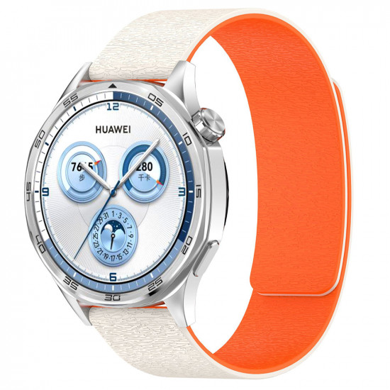 Techsuit Watchband 22mm (W074) Samsung Galaxy Watch (46mm)/Watch 3/Gear S3, Huawei Watch GT/GT 2 (46mm) Beige / Orange Techsuit Watchband 22mm (W074) Samsung Galaxy Watch (46mm)/Watch 3/Gear S3, Huawei Watch GT/GT 2 (46mm) Beige / Orange