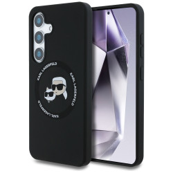 Case Karl Lagerfeld Silicone Double Heads And Circle MagSafe Samsung Galaxy S25+ black