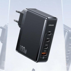 USAMS Lad. network. 3xUSB-C+1xUSB GaN 100W T50 PD (head only) Fast Charging black CC163TC01 (US-CC163)