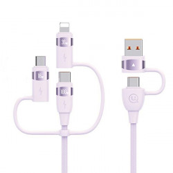 USAMS Cable U85 2xUSB-C/USB/Micro-USB/Lightning 6in1 2m 100W PD Fast Charge purple/purple SJ646USB02 (US-SJ646)