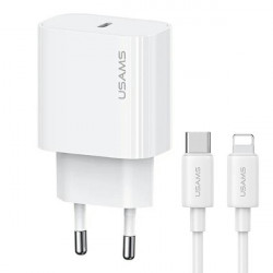 USAMS Lad. network. 1xUSB-C T65 PD20W PD Fast Charging US-CC226 + USB-C/Lightning cable US-SJ712 30W white/white Yi Series OYXLTZ02