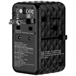 Verbatim Travel Adapter EU/UK/US GaN USB-A/3xUSB-C PD 140W UTA-10 black/black 32125