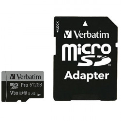 Verbatim 512GB microSD Card + Adapter Pro U3 Black 47046