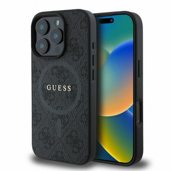 Guess GUHMP16LG4GFRK iPhone 16 Pro 6.3" black/black hardcase 4G Ring Classic Logo MagSafe Guess GUHMP16LG4GFRK iPhone 16 Pro 6.3" black/black hardcase 4G Ring Classic Logo MagSafe