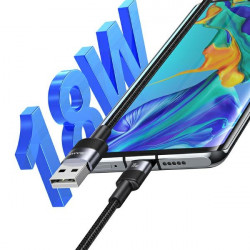 USAMS USB to USB-C Cable 3A 1.2m Fast Charging steel/tarnish SJ718USBSG01 (US-SJ718)