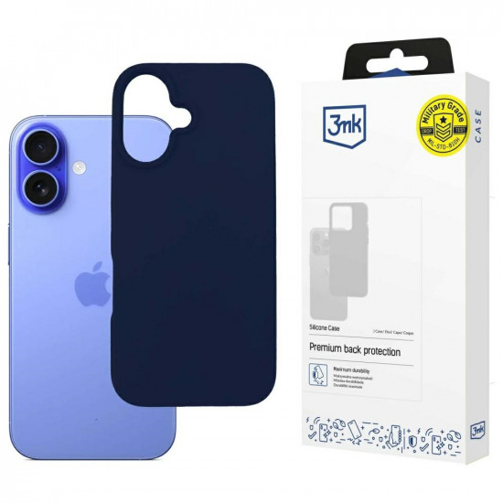 3MK Silicone Case iPhone 16 Plus 6.7" navy blue/dark navy 3MK Silicone Case iPhone 16 Plus 6.7" navy blue/dark navy