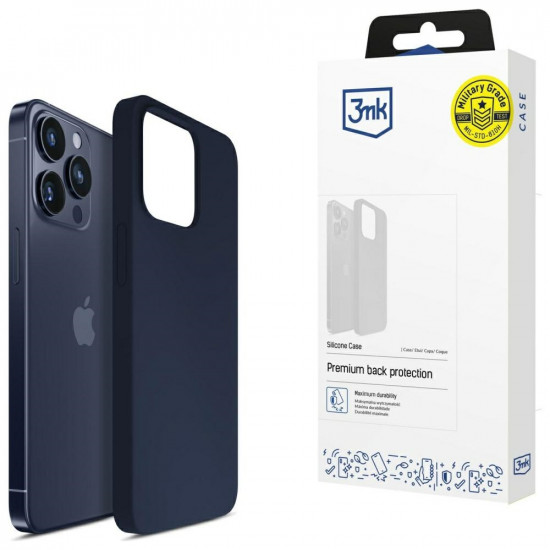 3MK Silicone Case iPhone 16 Pro Max 6.9" navy/dark navy