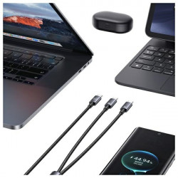 USAMS Cable 2in1 2xUSB-C 72W 1.2m Aluminum Alloy Data Cable Sufeng Series SJ740USB101 (US-SJ740)