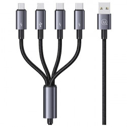 USAMS Cable 4in1 2xUSB-C/Lightning/MicroU SB 15W 1.2m Aluminum Alloy Data Cable Sufeng Series SJ739USB101 (US-SJ739)
