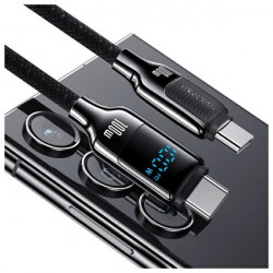 USAMS USB-C to USB-C Cable 100W 1.2m Digital Display Zinc Alloy Fast Charging Data Cable HX Series SJ742USB01 (US-SJ742)