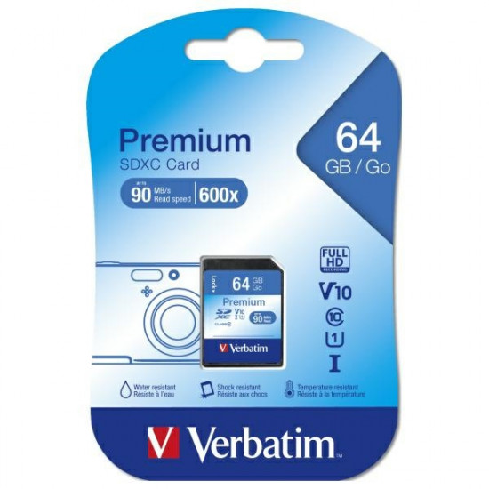 Verbatim Premium U1 SDXC Card 64GB V10 black/black 44024 Verbatim Premium U1 SDXC Card 64GB V10 black/black 44024