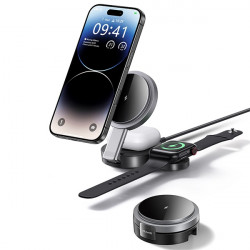 USAMS Foldable 3in1 Inductive Charger 15W for Phone/Apple Watch/Headphones CD234WXC01 (US-CD234)