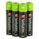 Verbatim NiMH AAA 950mAh Premium HR03 Battery Pack 4pcs Black 49514