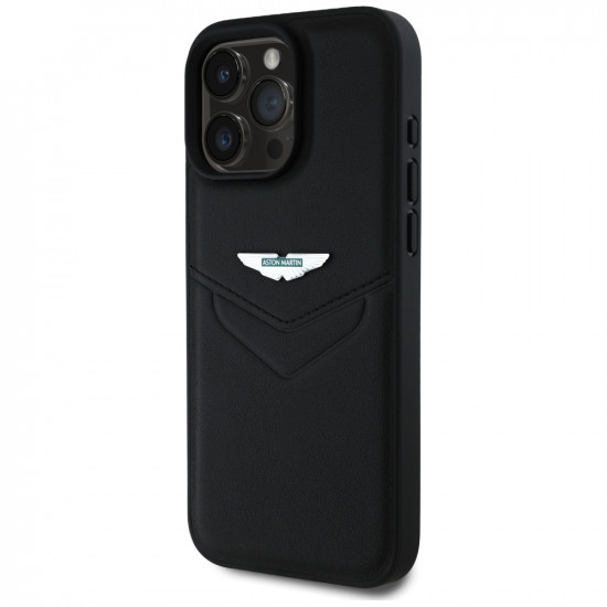 Aston Martin HC Leather Victory Design Case for iPhone 16 Pro Black Aston Martin HC Leather Victory Design Case for iPhone 16 Pro Black