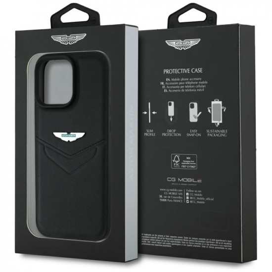 Aston Martin HC Leather Victory Design Case for iPhone 16 Pro Black Aston Martin HC Leather Victory Design Case for iPhone 16 Pro Black