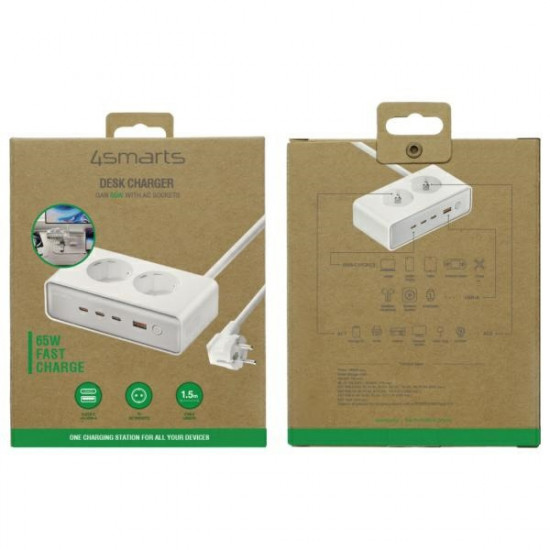 4smarts 6in1 65W GaN white extension cord 4smarts 6in1 65W GaN white extension cord
