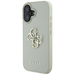 Guess Grained Big 4G Logo Small Classic Logo case for iPhone 16 green