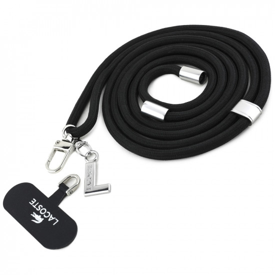 Lacoste Iconic Petit Pique Crossbody Cord MagSafe Case for iPhone 15 Black Lacoste Iconic Petit Pique Crossbody Cord MagSafe Case for iPhone 15 Black
