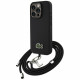 Lacoste Iconic Petit Pique Crossbody Cord MagSafe Case for iPhone 15 Pro Black Lacoste Iconic Petit Pique Crossbody Cord MagSafe Case for iPhone 15 Pro Black