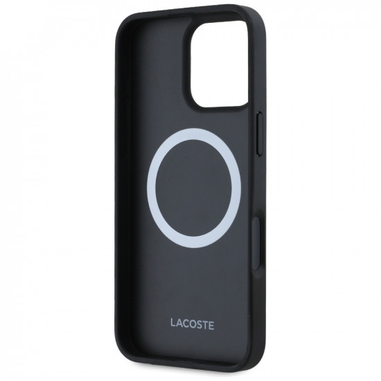 Lacoste Iconic Petit Pique Crossbody Cord MagSafe Case for iPhone 16 Pro Black
