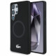 Lacoste Silicone Microfiber Case W/ Silver Croc Logo MagSafe for Samsung Galaxy S25 Ultra black