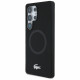 Lacoste Silicone Microfiber Case W/ Silver Croc Logo MagSafe for Samsung Galaxy S25 Ultra black