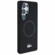 Lacoste Silicone Microfiber Case W/ Silver Croc Logo MagSafe for Samsung Galaxy S25 Ultra black