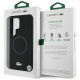 Lacoste Silicone Microfiber Case W/ Silver Croc Logo MagSafe for Samsung Galaxy S25 Ultra black