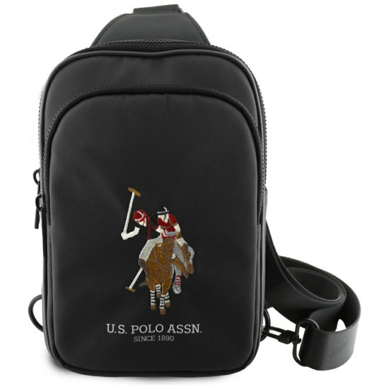 US Polo Petit Pique Crossbody Phone Bag Black
