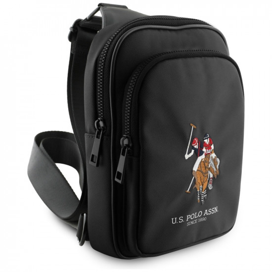 US Polo Petit Pique Crossbody Phone Bag Black