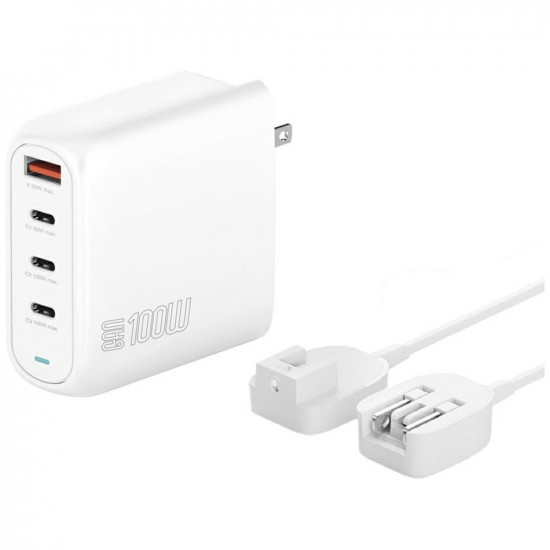 4smarts Flex Pro 100W 3xUSB-C + 1xUSB-A Travel Edition Wall Charger White 4smarts Flex Pro 100W 3xUSB-C + 1xUSB-A Travel Edition Wall Charger White