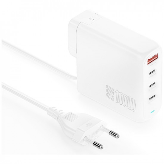 4smarts Flex Pro 100W 3xUSB-C + 1xUSB-A Travel Edition Wall Charger White 4smarts Flex Pro 100W 3xUSB-C + 1xUSB-A Travel Edition Wall Charger White