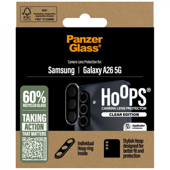 PanzerGlass Hoops Lens Protector Tempered Glass for Samsung Galaxy A26 5G Clear