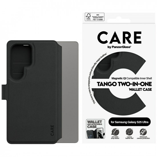 CARE by PanzerGlass Feature Tango 2in1 Wallet Case for Samsung Galaxy S25 Ultra Black CARE by PanzerGlass Feature Tango 2in1 Wallet Case for Samsung Galaxy S25 Ultra Black