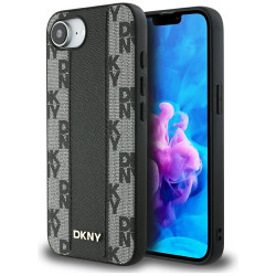 Case DKNY Leather Checkered Mono Pattern MagSafe for iPhone 16e black Case DKNY Leather Checkered Mono Pattern MagSafe for iPhone 16e black