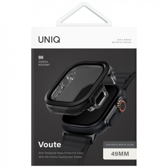 Case UNIQ Voute for Apple Watch Ultra 49mm tempered glass black Case UNIQ Voute for Apple Watch Ultra 49mm tempered glass black
