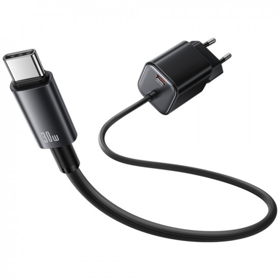 USAMS JC Series CC264 30W GaN Mini Fast Charger 2xUSB-C Black USAMS JC Series CC264 30W GaN Mini Fast Charger 2xUSB-C Black